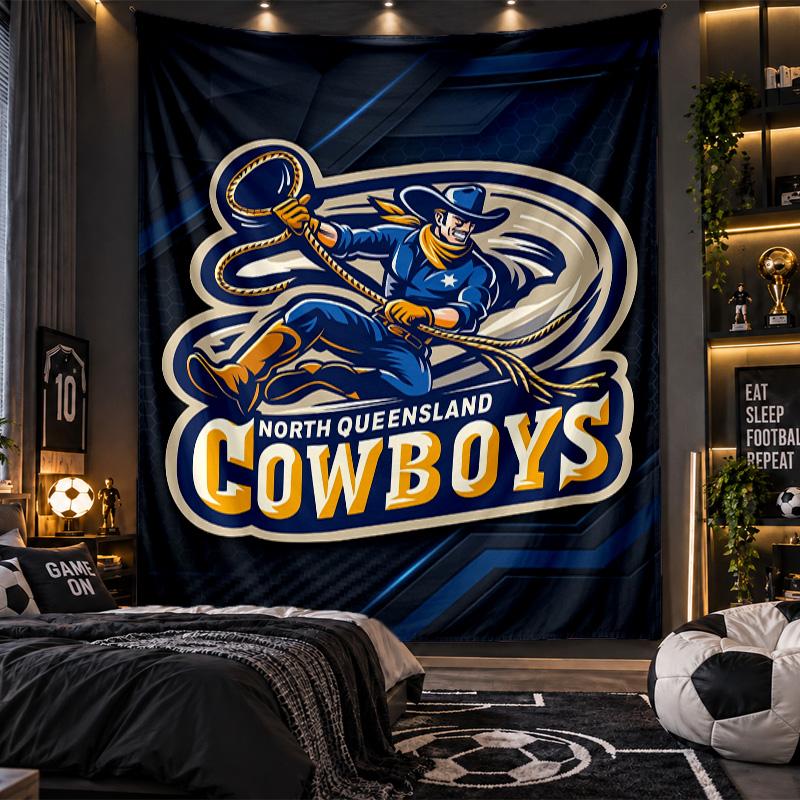 Wall Hanging Tapestry North Queensland Cowboys Print Cloth for Living Room Bedroom Home Decor