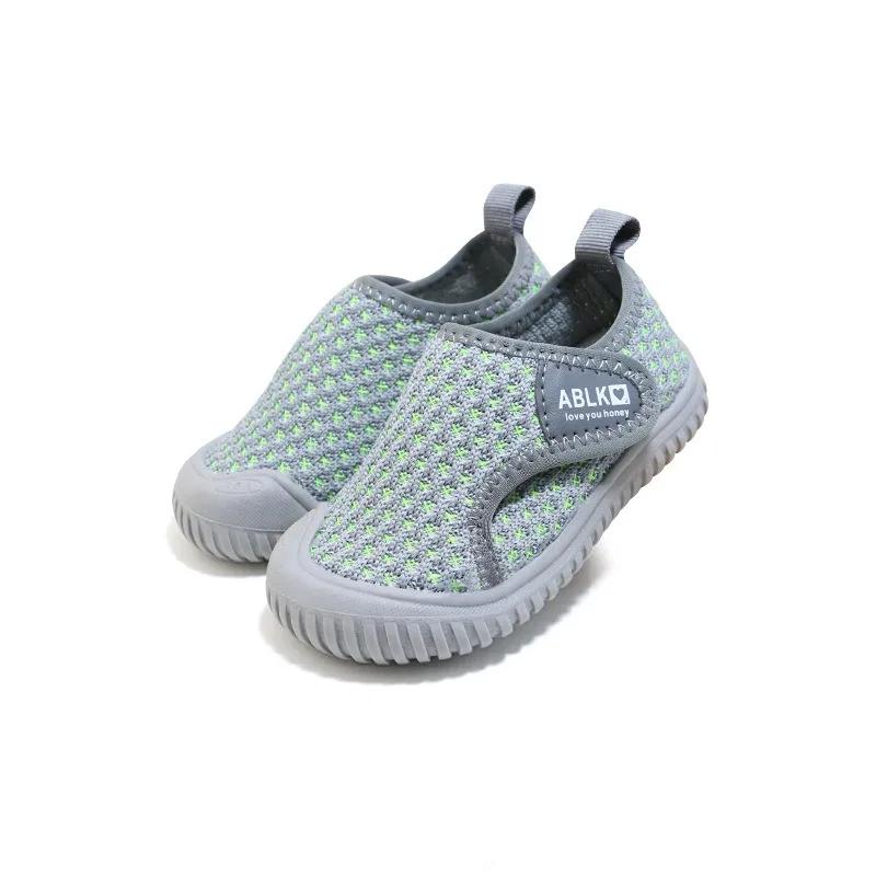

Girls Boys Casual Shoes Infant Toddler Shoes Kids Barefoot Sneakers Breathable Mesh Anti Slip Soft Sole Kindergarten Baby Shoes 21 серый