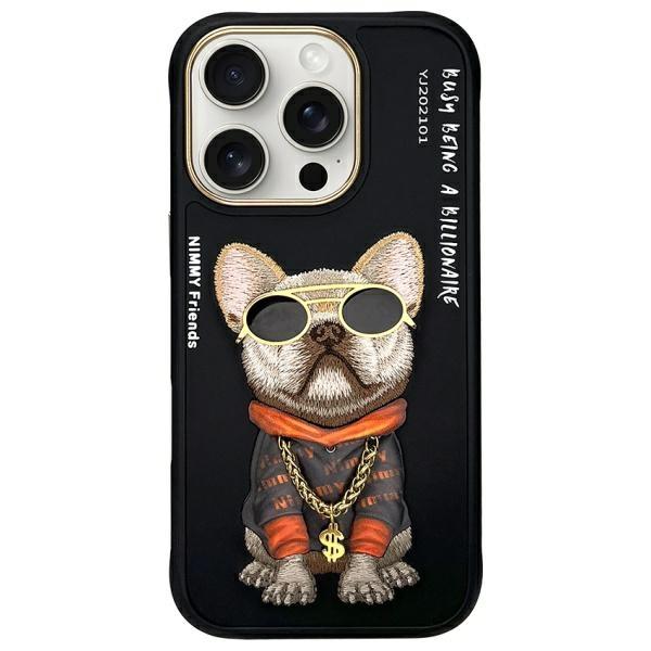 Nimmy etui iPhone 16 Pro Max 6.9 czarny/black Glasses Cool Dog
