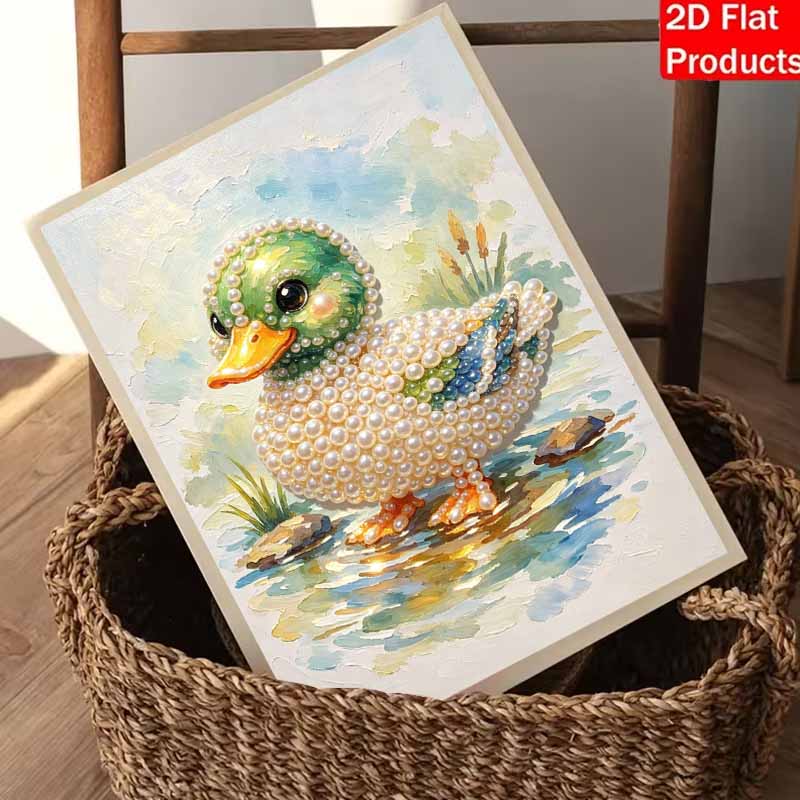 Animal pearl painting handmade diy cute duck pearl art painting stickers home decoration gifts