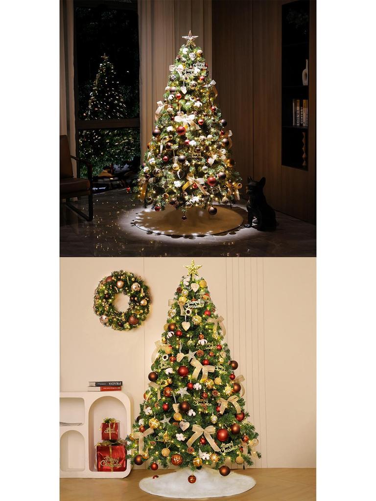 Large Encrypted Flickering Christmas Tree Ornament Set for Living Room Decor