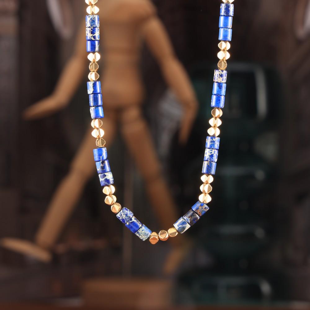 European-American Summer Multi-Color Beaded 18k Gold Imperial Stone Fairy Necklace