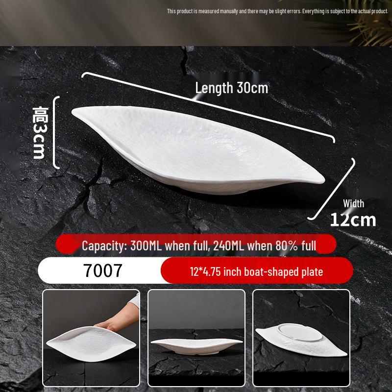 White Melamine Porcelain-Style Snack Plate - Perfect for KTV, Bar, or Restaurant Serving