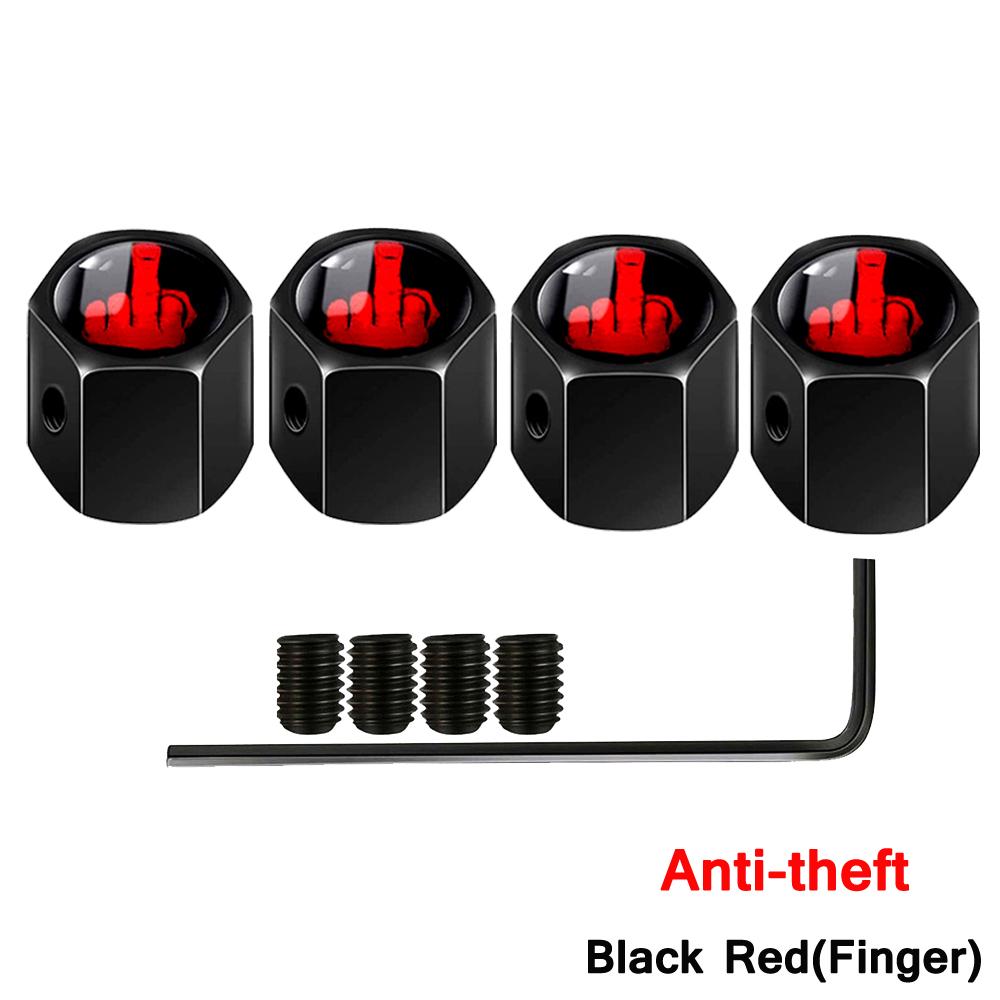 DSYCAR Anti-theft Valve Stem Caps for Cars, Trucks, Motorcycles Skull Style Tire Valve Dust Caps, Dustproof Seal Lock Tight Fit