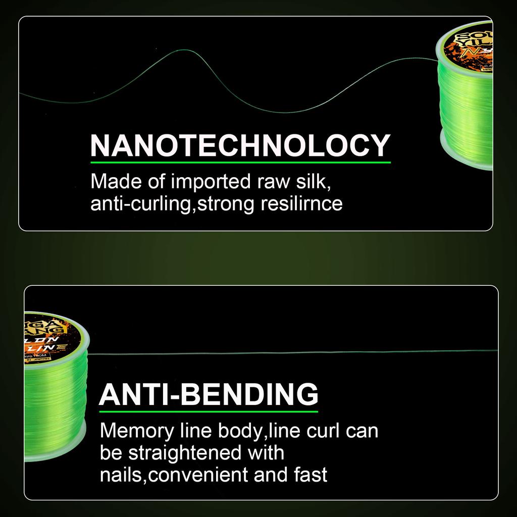 SOUGAYILANG 150M Angelschnur Nylon Monofilament Karpfen Angelschnur Fluorkohlenstoff Angelschnur Fliegenfischen Linien