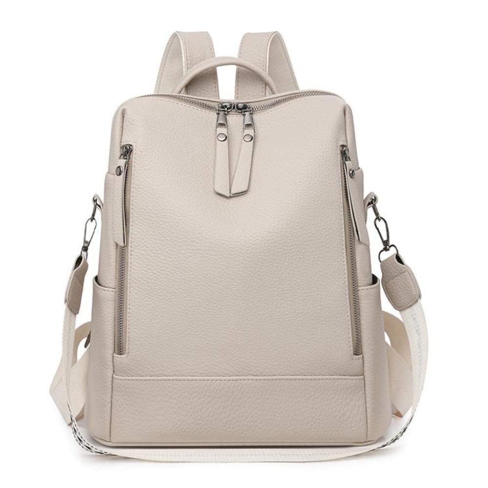 Multifunctional fashion backpack Urban simple commuter shoulder bag PU soft leather texture anti-theft student school bag