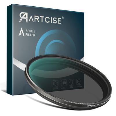 ARTCISE Circular Variable ND Nano Thin for Cameras ND2-400 Filter, 62mm, Ultra-Thin Contrast, Multi-Layer Coating, Color-Imperfect, Anti-Reflection,