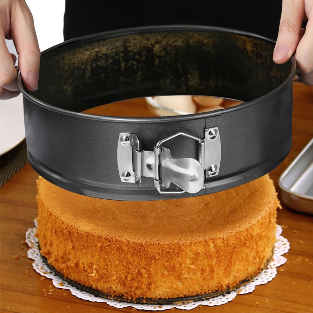 Stampo da forno in metallo antiaderente con fondo rimovibile Stampo per torta rotondo Bakeware Stampi per torte in acciaio al carbonio Accessori da cucina  15