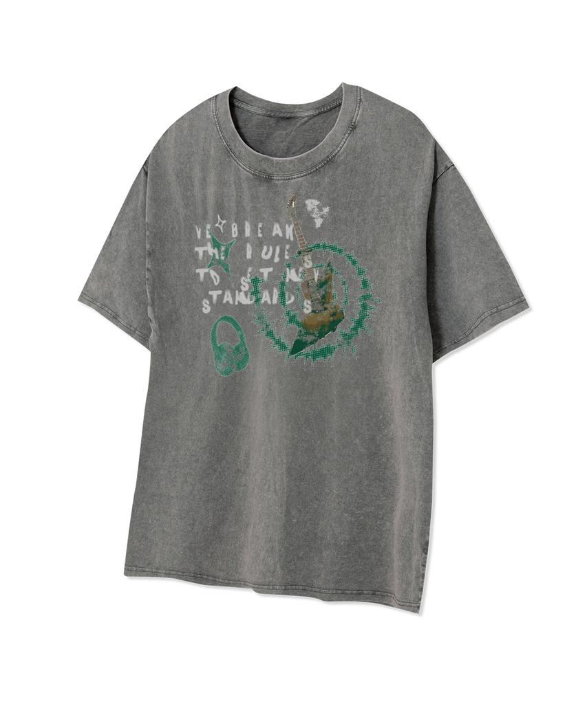 STANDARDERROR 87-Stan319 Electric Garage Crack Pigment Short Sleeve T-Shirt (4 Colors)