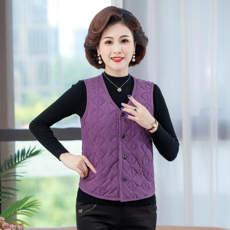 

Осенне-зимний жилет немецкий бархат шелк хлопок жилет старый теплый жилет для ношения под одеждой 4XL (recommended 135-77.5 kg) фиолетовый