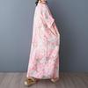 Manica corta Plus size vintage floreale nuovo in abiti per le donne casual larghi maxi lungo abito estivo