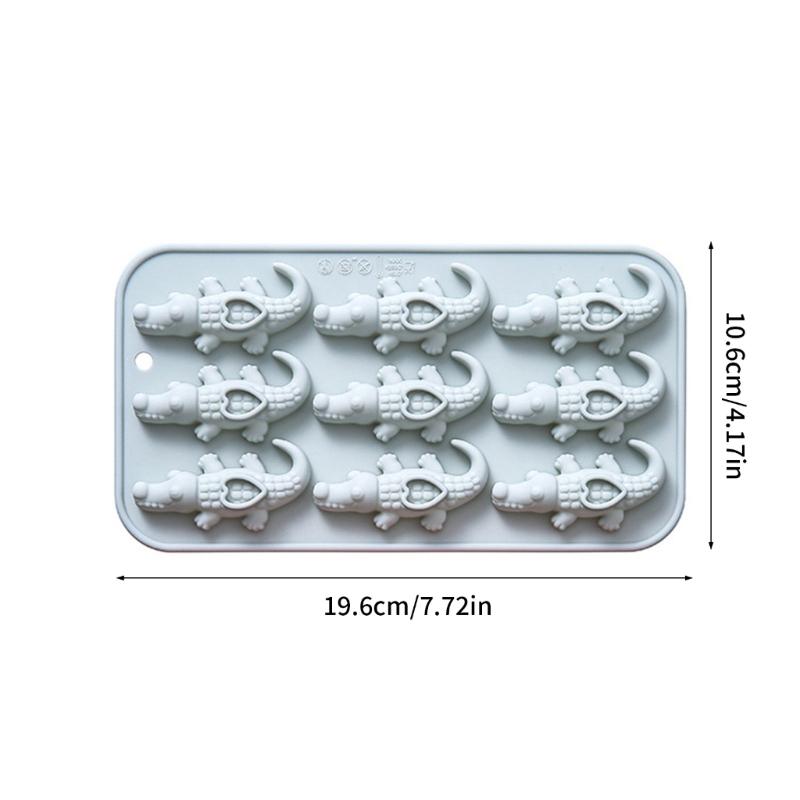 9 Cavity Crocodiles Silicone Mold For Baking Cake Chocolate Candy Making Food Safe Easy Releases Dessert Mould