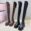 Leather Chunky Women High Boots Platform Fashion High Heels Boots 2025 Trend Winter Goth Gladiator Pumps Motorcycle Botas Mujer