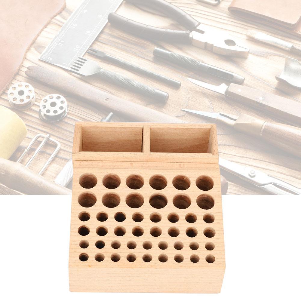 48 Holes Storage Rack Leather Craft Tool Holder Box Leather DIY Tool Holder Case  Less Than Br More Than (48 Holes Rack
