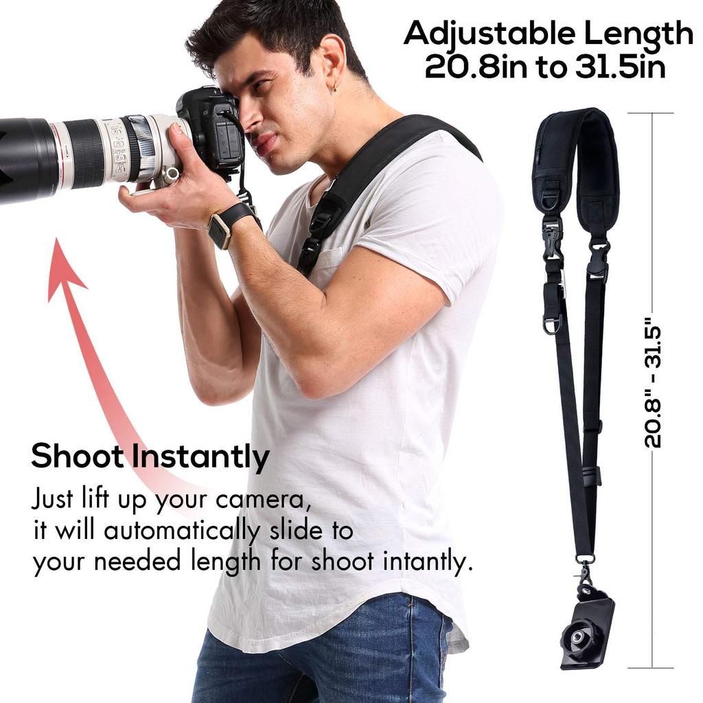 waka Camera Neck Strap with Quick Release and Safety Adjustable Camera Shoulder Sling Strap for Olympus DSLR Cameras Retro Tether, Nikon, Canon, Sony,