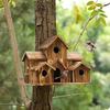 Wooden Villa-Style Birdhouse & Feeder Ornament