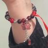Chinese Style Nezha Aobing Derivative Beaded Bracelet Anime Couple Bracelets Simple Retro Stretch Bracelet Jewelry Gifts