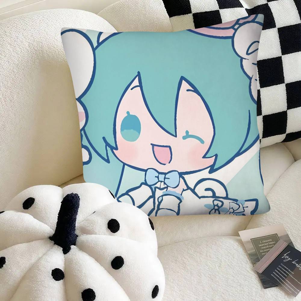 CuteMMikukawaii Pillow Case Fashion Square Pillowcase Bedroom Sofa Room Ins Decoration Leisure