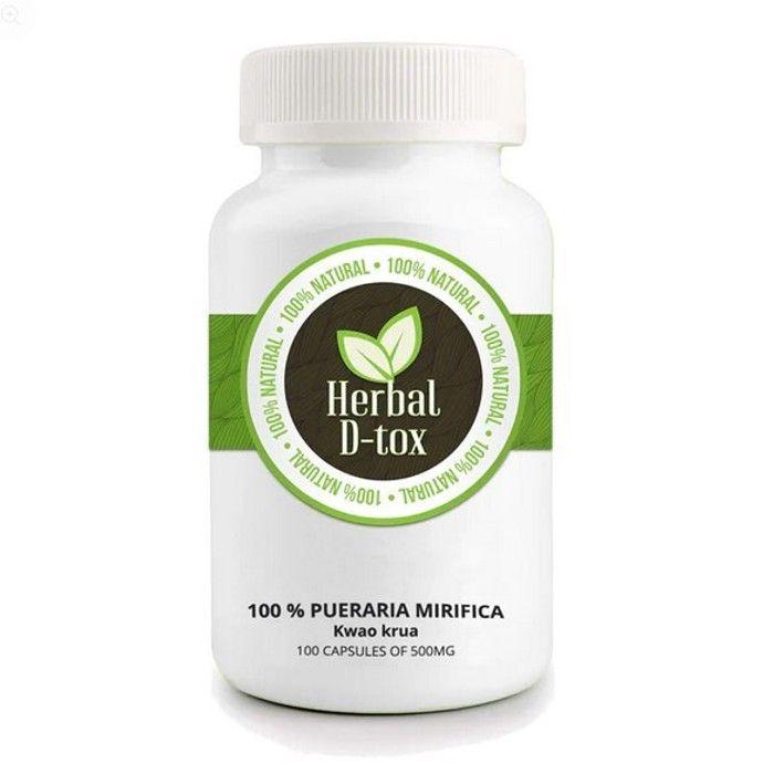 Suplement Diety Herbal D-tox Pueraria Mirifica - 100 kapsułek x 500 mg – Regulator Hormonalny, Piersi