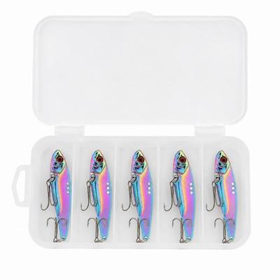 5PCS With 3D Eyes Vib Blade Lure Zinc Alloy Swimbait Lure Durable Fishing Blade Bait  For Trout