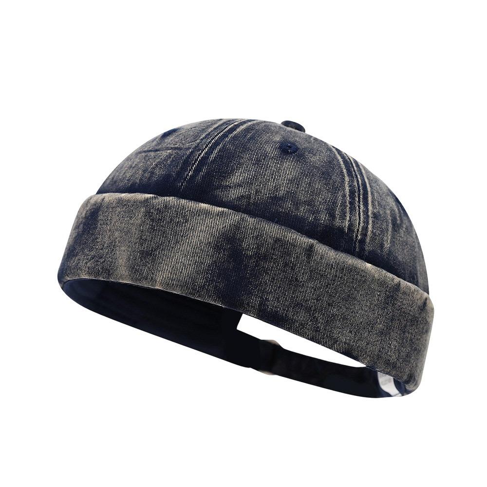 Casual Beanie Street Hat Hip Hop Vintage Dome Hat Fashion Melon Beanie Cap  Outdoor темно-синий