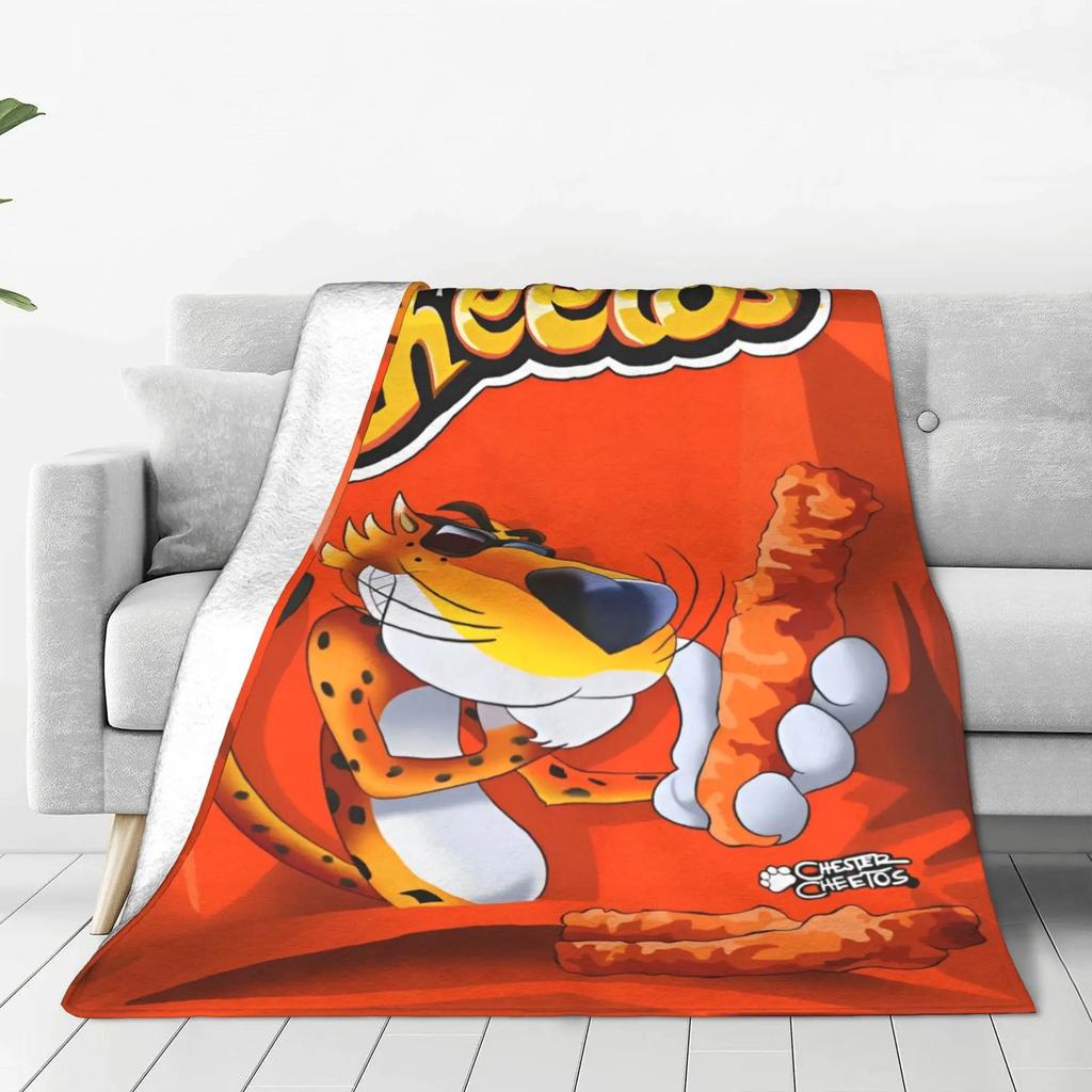 Cheetos Hot Snack Decke Cartoon Flanell Überwurfdecke Sommer Klimaanlage Dekoration Ultra-Weich Warm Bettüberwürfe