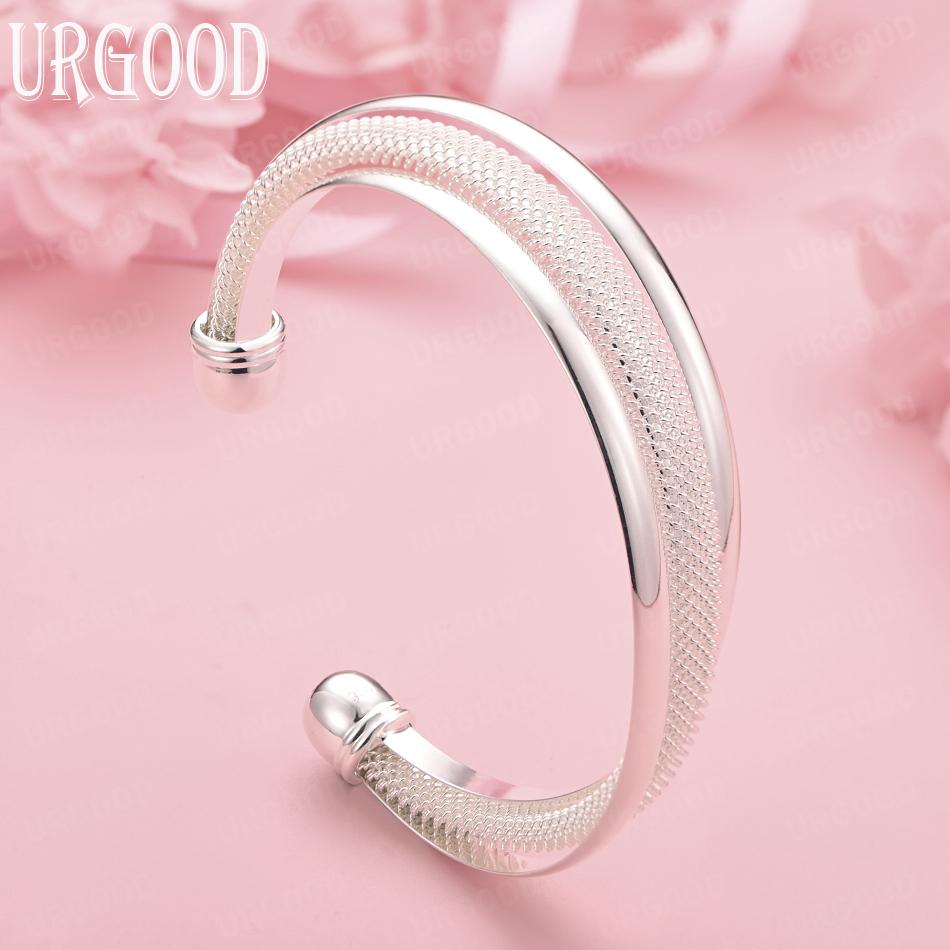 

925 Sterling Silver Wedding Gift Fashion Jewelry Adjustable Braided Bracelet 55mm