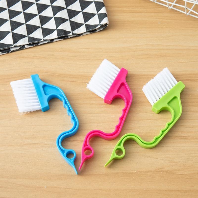 Compact Ergonomic Handheld Gaps Slot Brush Tool For Tight Space Lightweight Plastic Design With Angled Cleaning Edged