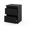 Black Bedside Table 30 CM 2S Bedroom Furniture Nakastlik Loft