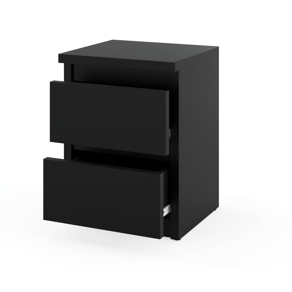 Black Bedside Table 30 CM 2S Bedroom Furniture Nakastlik Loft