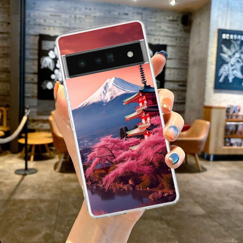 

Japanese Anime Landscape Art Transparent Phone Case For Google Pixel 9 8 7 Pro 8A 7A 6A 6 Pro XL 5 4 5A 4A 3A 5G Clear Cover Pixel 6