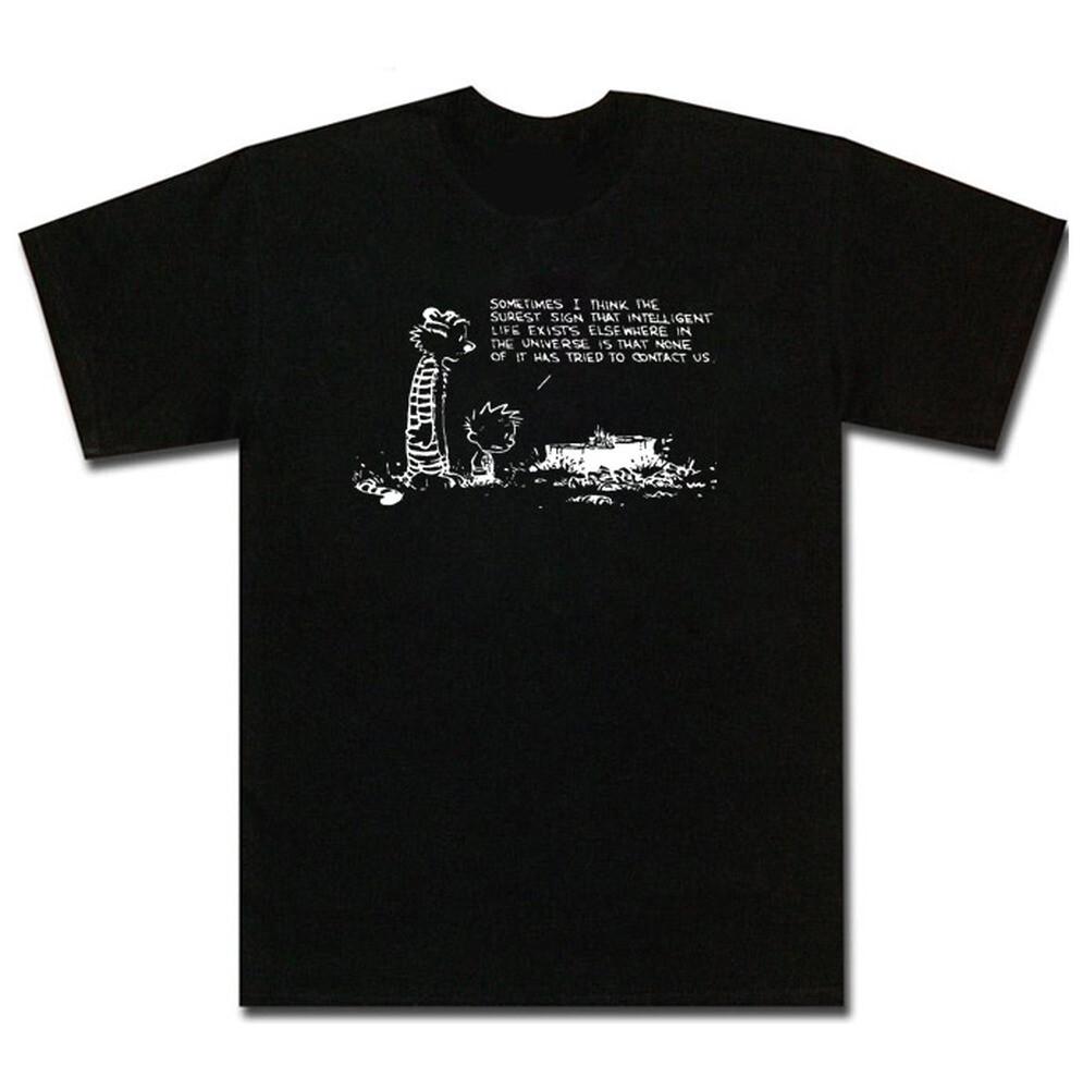 Calvin and Hobbes intelligence comic funny T Shirt Mens Womens Tees Top 4XL