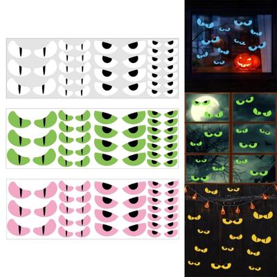 Halloweenské strašidelné oči, nástěnné nálepky, skvělé samolepky na okno, nástěnné svítící ve tmě, strašidelné oči, dekorace do pokoje