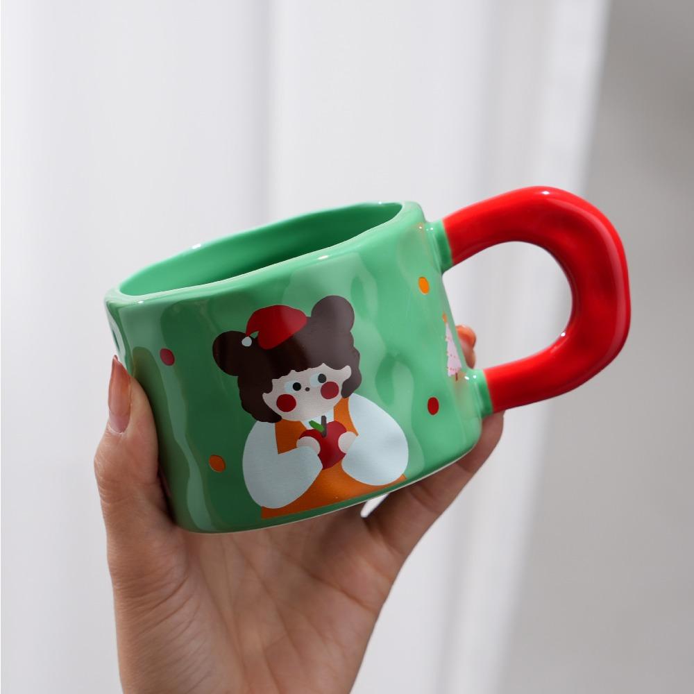 

Girls mug for girlfriends souvenir ceramic cup household drinking cup girls office coffee cup lid ≈300ml
