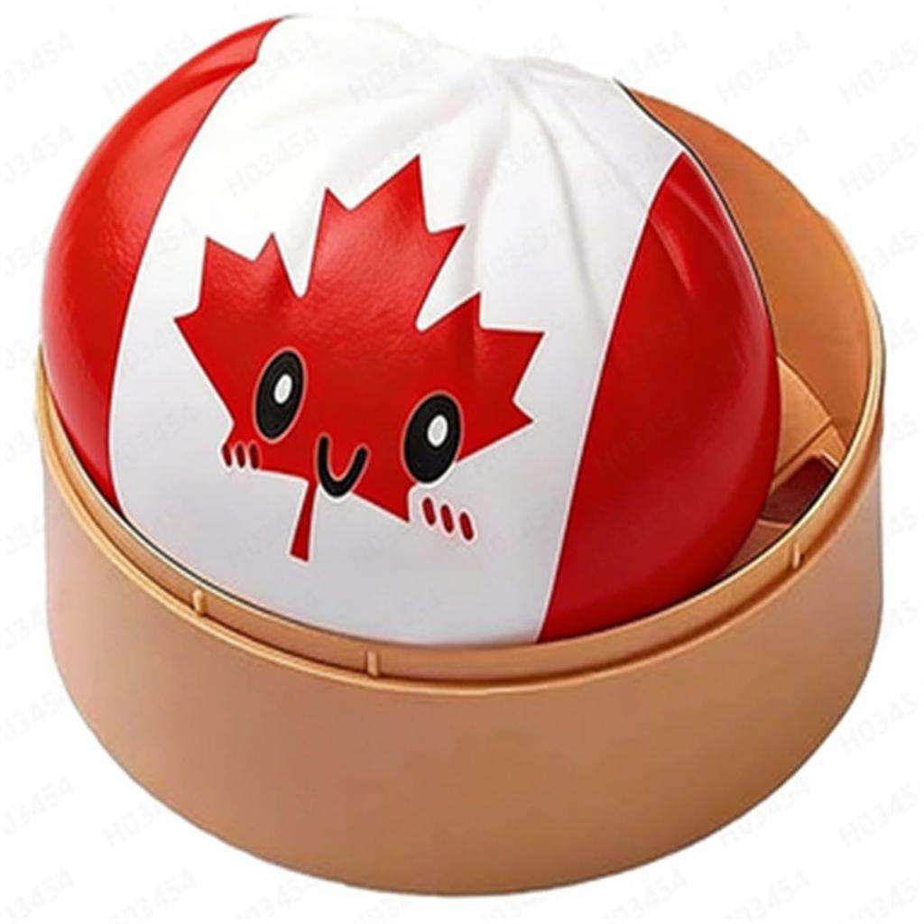Dumpling Squishy Toy Slow Rising Stress Relief Squeeze Toy with National Flag Print for Kids and Adults Home Office Decor