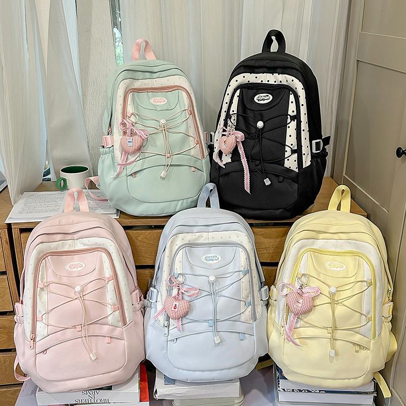 Teenagers Nylon Student Backpack With Waterresistant Features For Girl Use Daily