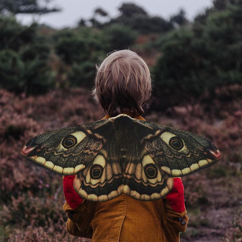 Kids Moth Wings Moth Wings Costume Cloak Shawl Butterfly Shawl Moth Cape For Girls Moth-Wings Dress-Up Pretend Play Party Favors