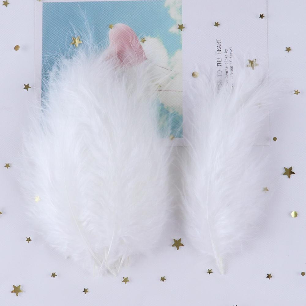 50 PCS Turkey Marabou Feathers 10-15CM Fluffy Decorative Feather for DIY Wedding Dress Jewelry Decoration Accessories Plumes