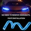 2Pcs 12v LED Car Daytime Running Light DRL Flexible Waterproof Strip Auto Headlights White Turn Signal Yellow Brake Flow Lights