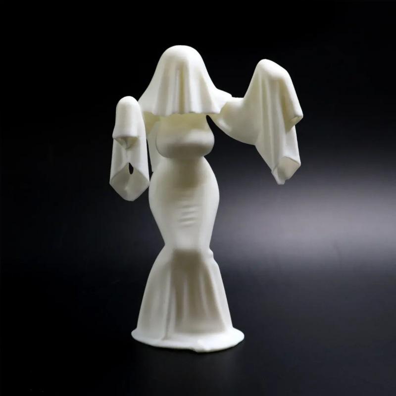 Halloween Ghost Bride Character Sculpture Model Ornaments 3D Printing Ornaments Creative Female Ghost Desktop Figurine