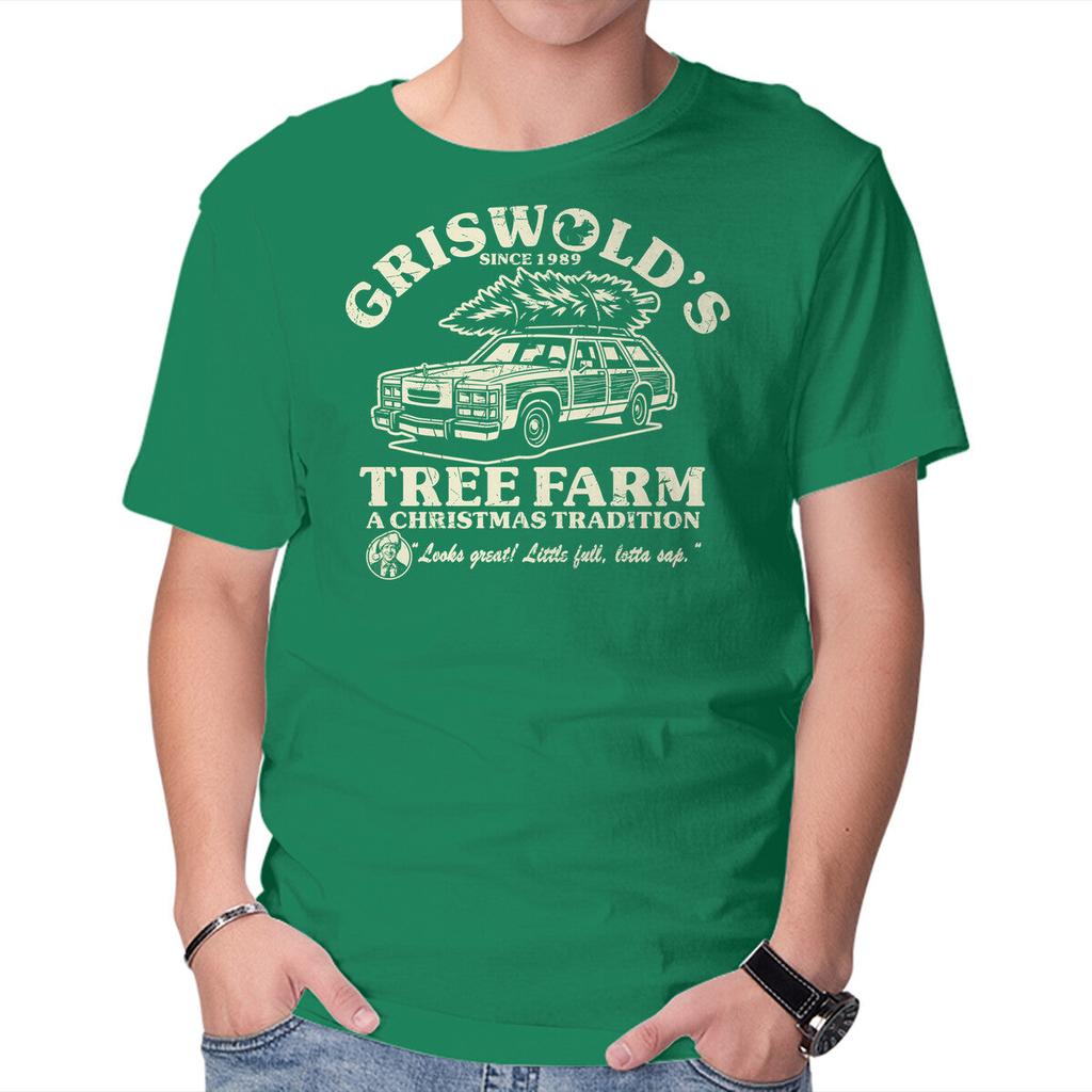 Unisex Crew Neck T-Shirt Griswold's Tree Farm Graphic Short Sleeve Casual Tee