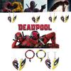 Deadpool Wolverine Best Friends Heart Geometric Alloy Necklace Red Yellow Cartoon Gift