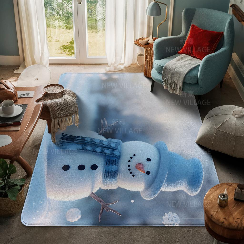 House Entrance Carpet Home Door Mat Living Room Bath Foot Bathroom Non-slip Water Absorption Rugs Bath Merry Christmas Winter