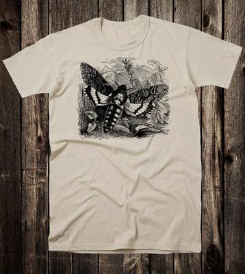 Vintage Stil Goth T-Shirt Okkult Viktorianische Kunst Hexe Todsmotte