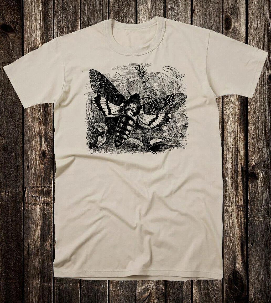Готическая футболка в винтажном стиле Оккультная Викторианская графика Ведьма Смертельный мотылек S