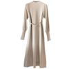 Half turtleneck medium and long solid color sweater knitted dress women's autumn and winter simple and thin bottoming skirt