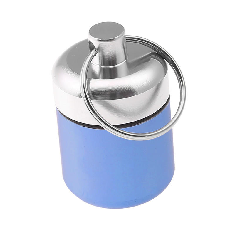 Mini Pill Keychain Holder Aluminum Alloy Storage Box Waterproof Organizer Travel Portable Pill Holder Earplug Container
