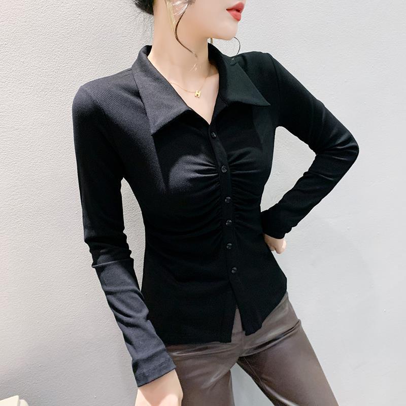 

Приталенный стильный европейский дизайн топов с лацканами для женщин 3XL