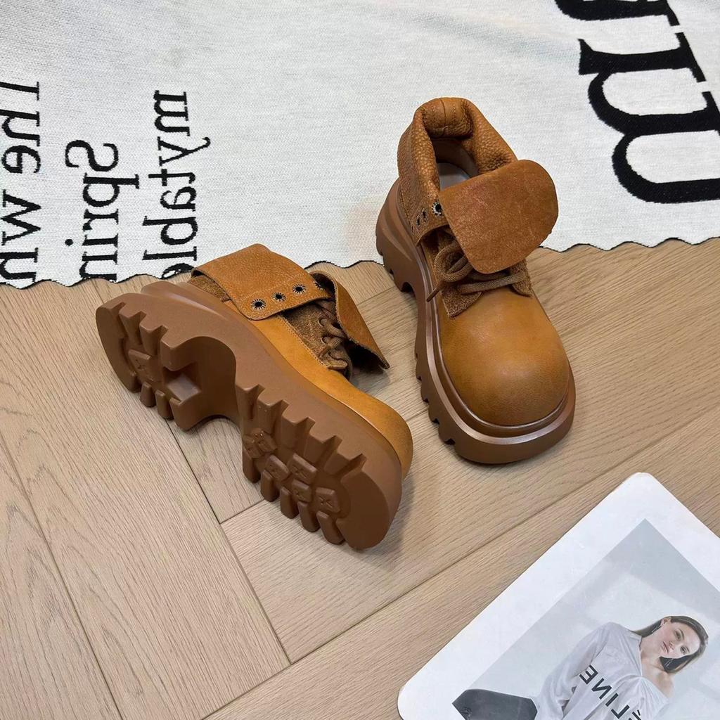 British style small man thick-soled heightening Martin boots women's new autumn thin thick-soled short boots