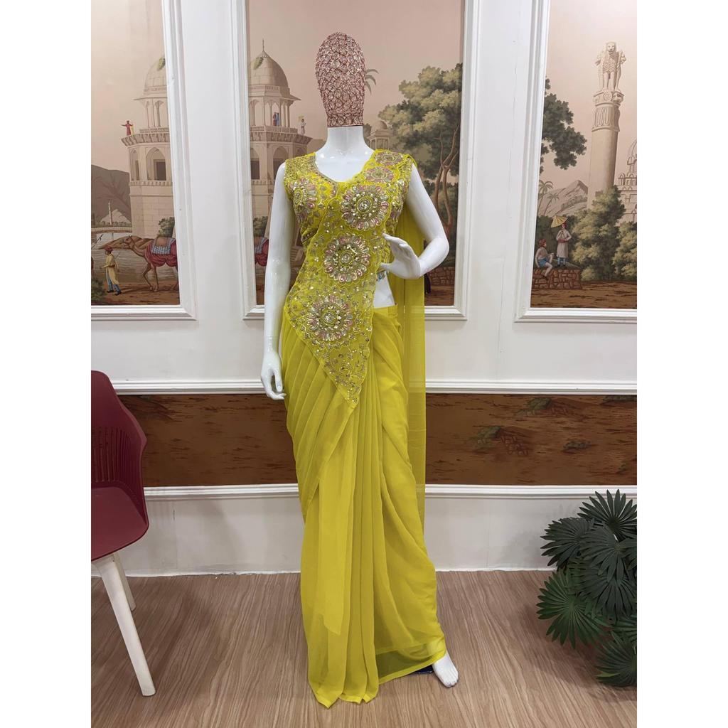 New Superhit Launch – Trending Drape Ready To Wear Saree with Stylish Embroidered Blouse